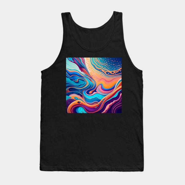 Abstract fluid art Tank Top by IOANNISSKEVAS